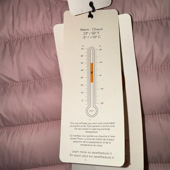 ⚡️NWT Save The Duck Plumtech Womens Blush Pink Puffer Jacket Vest Size 1 Small - Picture 14 of 16